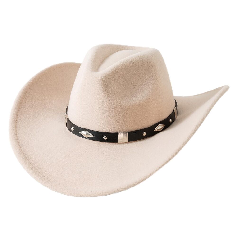 2566 Classic Felt Wide Brim Western Cowboy Cowgirl Hat with Belt